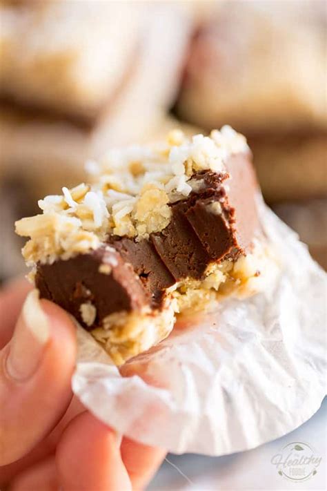 Dark Chocolate Coconut Squares • The Healthy Foodie