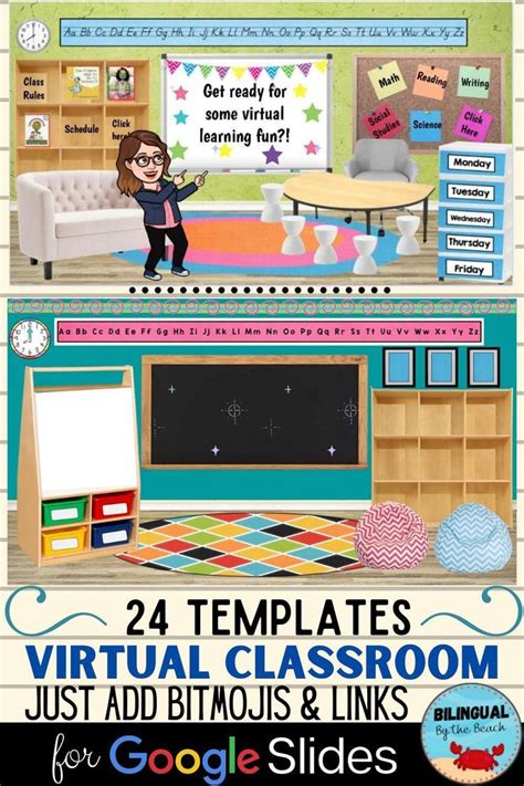 Virtual Classroom Templates For Google Slides Just Add Bitmojis and ...