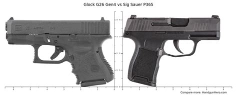 Glock G26 Gen4 vs Sig Sauer P365 size comparison | Handgun Hero