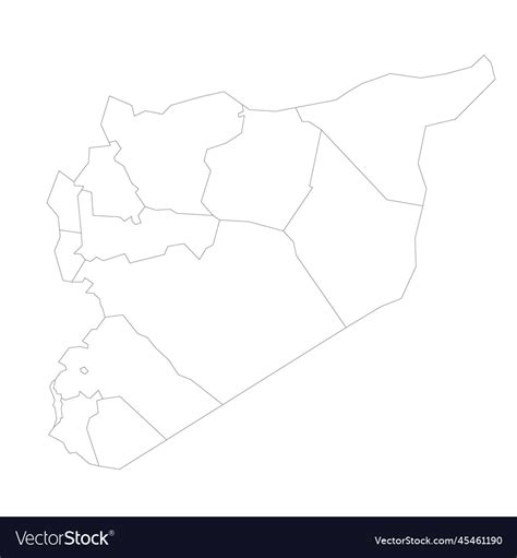 Syria political map of administrative divisions Vector Image