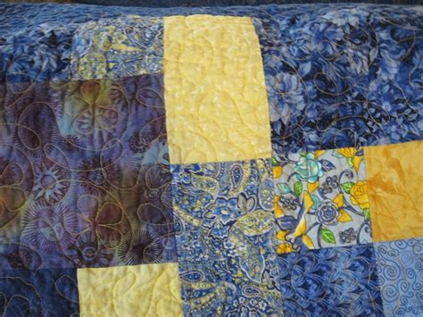 Blue and Yellow Quilt, Twin Quilt - Etsy