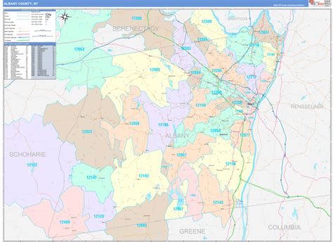 Albany County, NY Wall Map Color Cast Style by MarketMAPS - MapSales