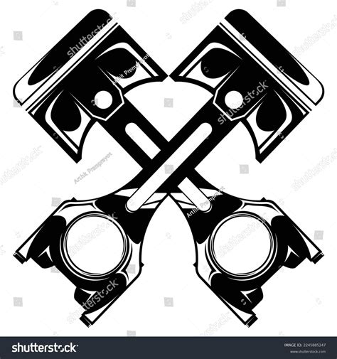 Motorcycle Piston Icon Silhouette Isolated On Stock Vector (Royalty ...