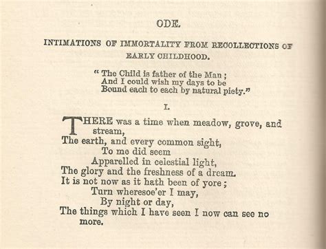 A fragment of William Wordsworth's "Ode: Intimations on immortality from recollactions of early ...