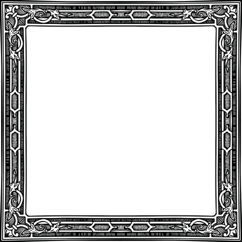 Free Clipart of a Classic Styled Frame of in Black and White