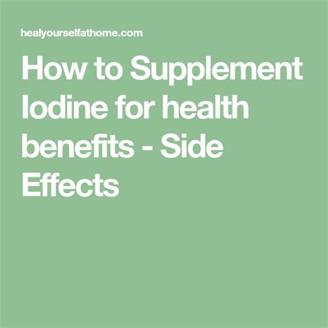 How to Supplement Iodine for health benefits - Side Effects | Health ...