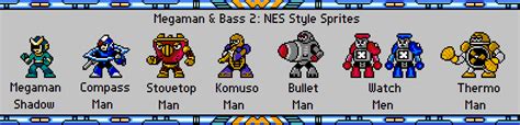 Megaman and Bass 2 - NES Style Sprites by BleuVII on DeviantArt