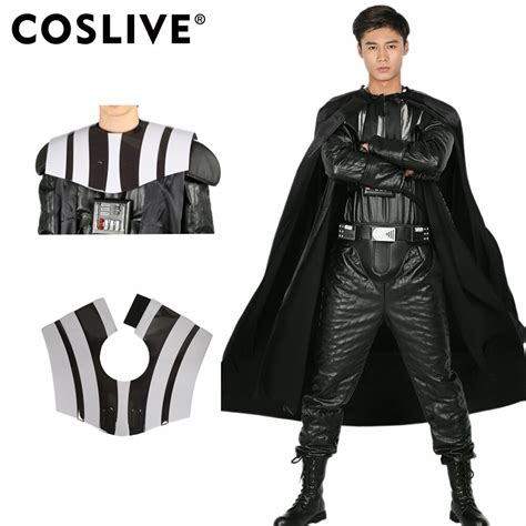 Coslive Star Wars dark vador Costume tout noir vêtement une pièce en ...