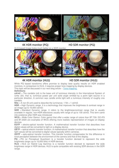 PPT - HDR Insights Article 2 : PQ and HLG transfer functions for HDR ...