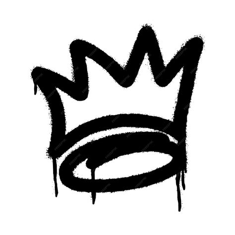 Premium Vector | Graffiti spray crown icon with over spray in black over white. vector illustration.