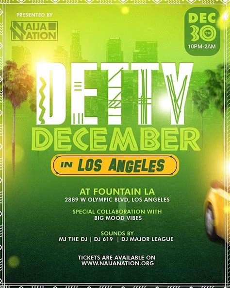 DETTY DECEMBER IN LOS ANGELES, Fountain LA, Los Angeles, December 30 to December 31 | AllEvents.in