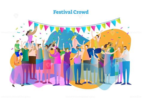 FREE Festival crowd vector illustration - VectorMine