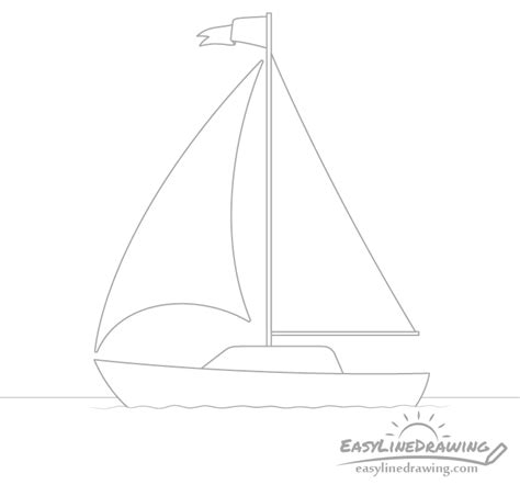 How to Draw A Boat Step by Step - EasyLineDrawing