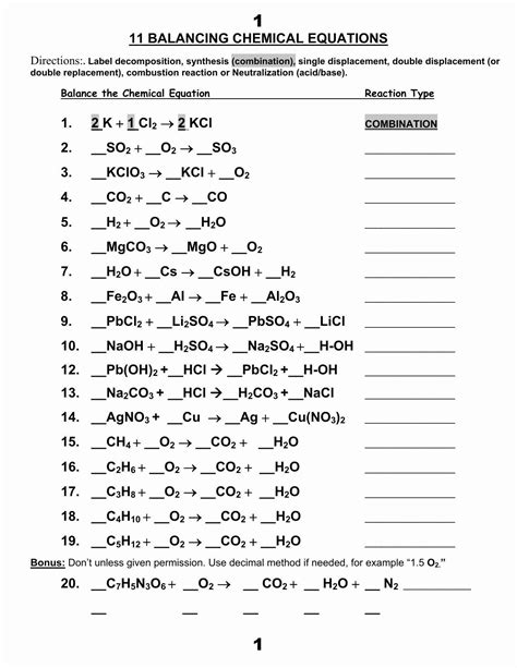 Double Displacement Reaction Worksheet