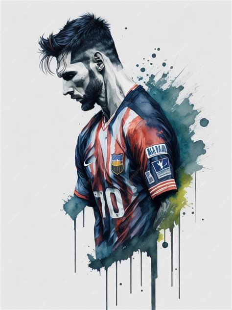 Premium AI Image | Lionel Messi watercolor