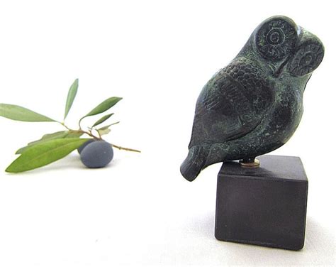 Athena Bronze Owl, Metal Art Sculpture on Marble - Etsy