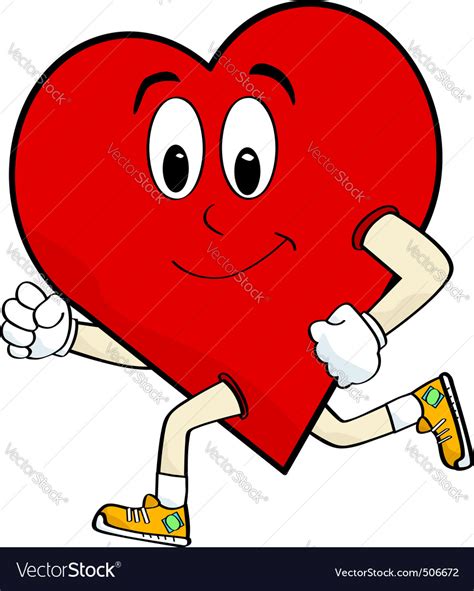 Running heart Royalty Free Vector Image - VectorStock