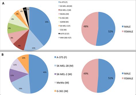 Most used cell lines for melanoma studies (A) Pie chart depicting the ...