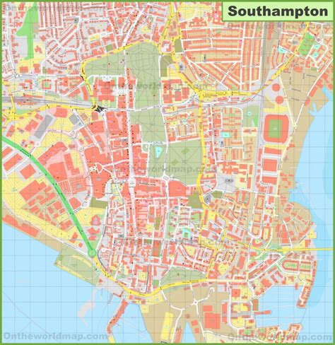 Southampton city centre map - Ontheworldmap.com