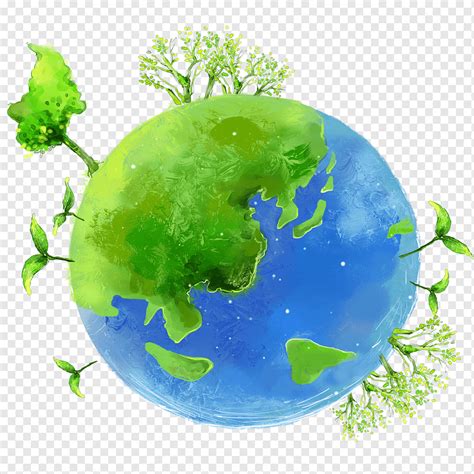 Green earth, Earth Cartoon Illustration, Environmental Earth, watercolor Painting, blue, globe ...