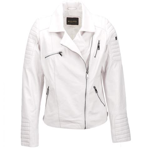 Vegetable Tanned Leather Biker Jacket White : Eleonare