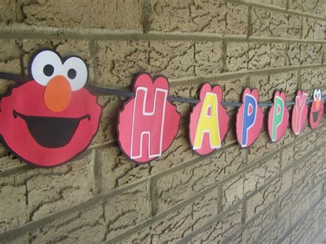 Elmo Happy Birthday banner 8 feet long Elmo's World Font