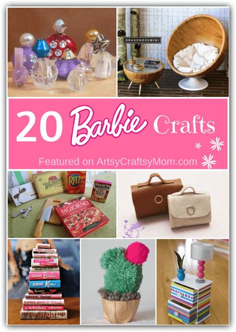 the cover of 20 barbie crafts featured on artsy craftsy moms magazine,