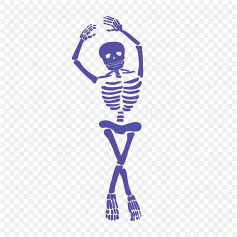 Skeleton Dance PNG Image, Cartoon Purple Halloween Dancing Skeleton, Dancing, Purple, Bone PNG ...