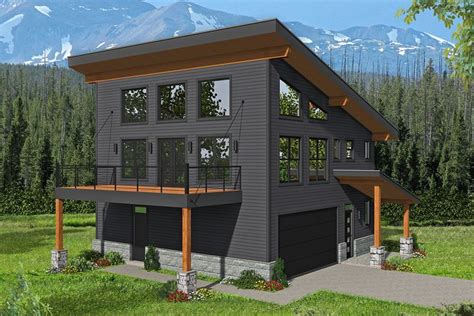 Plan 68633VR: 3-Bed Modern Mountain Home with Artist's Loft - 1359 Sq Ft | Modern style house ...