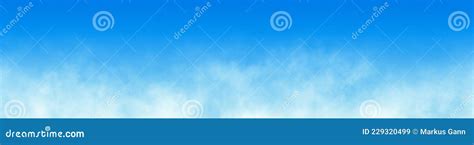 Blue Sky with Clouds Wide Background Banner Stock Image - Image of ...