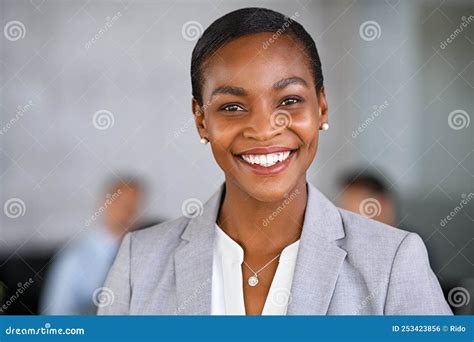 Successful Mid Adult Black Business Woman Looking at Camera Stock Photo - Image of career, black ...