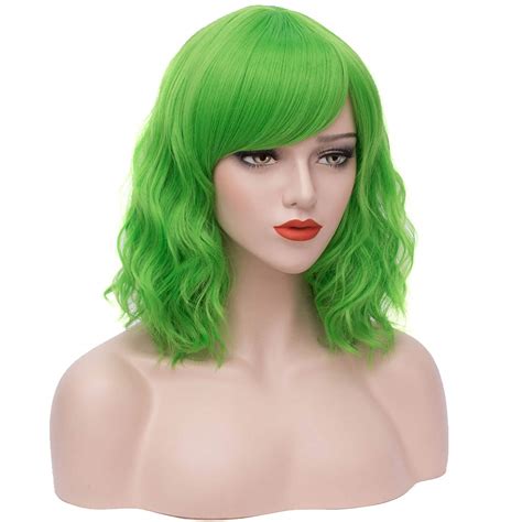 Mildiso Green Wigs for Women Short Curly Synthetic Female Hair Wigs for Girls M073 Women Wigs