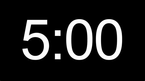 5 minute countdown timer with warning per minute elapsed - YouTube