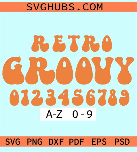 Retro Groovy Font SVG, Retro font svg, Retro font SVG, Groovy font SVG