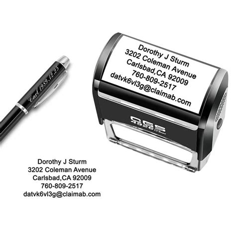 Custom Stamp Personalized-Up to 5 Lines,Self Inking Rubber Address Stamp for Return or Business ...