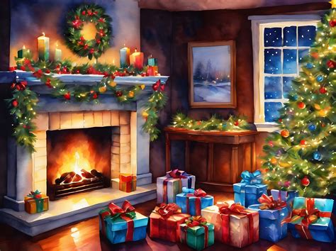 Fireplace Christmas Background Free Stock Photo - Public Domain Pictures