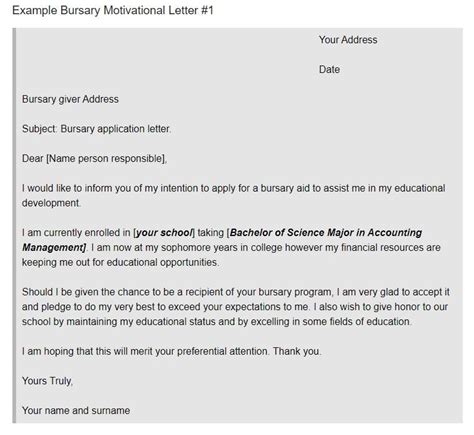 2023 Bursary Motivational Letter Sample Khabza Career Portal