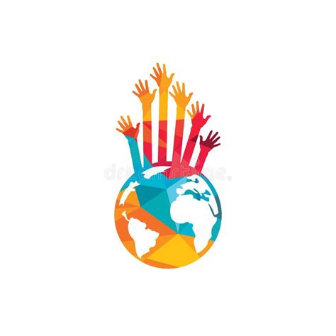 World Hands Vector Logo Design Template. World Support Logo Concept ...