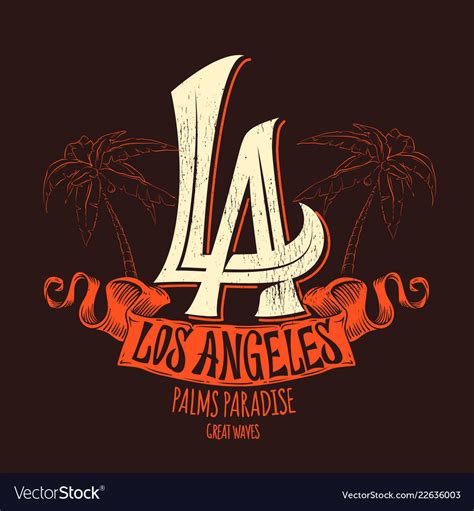 Los angeles lettering t-shirt design Royalty Free Vector