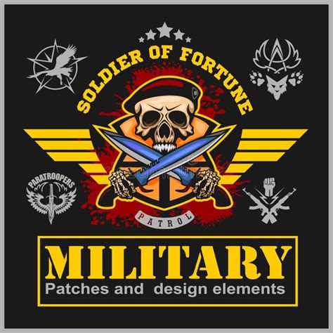 Special Forces Vector Emblem with Skull, Ammunition and Wings. Stock Vector - Illustration of ...