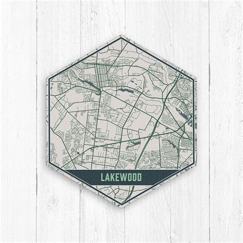 Lakewood New Jersey Map Hexagon Map Hexagon Canvas Travel - Etsy