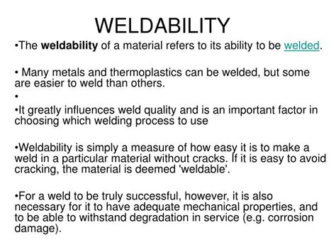 PPT - WELDABILITY PowerPoint Presentation - ID:3399802