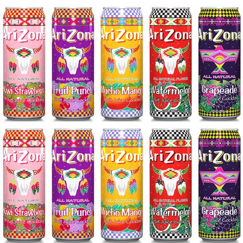 Buy AriZona Juice Variety Pack 5 Flavors, Natural Flavors Big Can, 23 ...