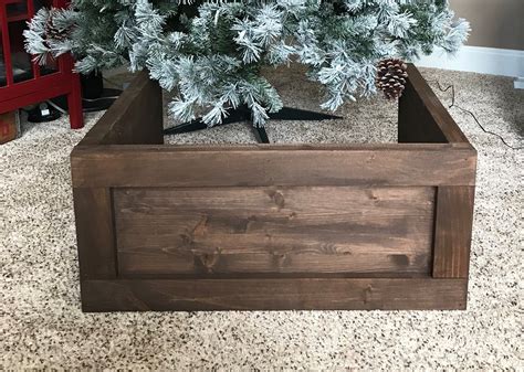 FOLDING Wood Christmas Tree Box Stand. Wood Tree Skirt, Farmhouse Tree ...