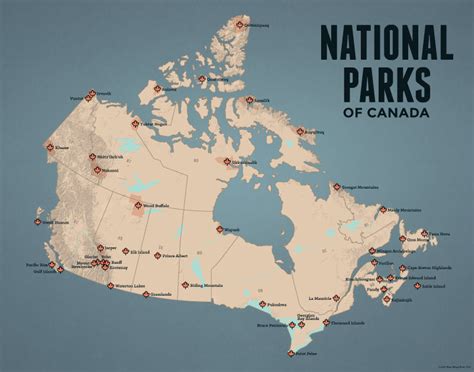 Canada National Parks Map 11x14 Print - Best Maps Ever