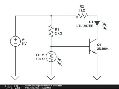 photoresistor + transistor - CircuitLab