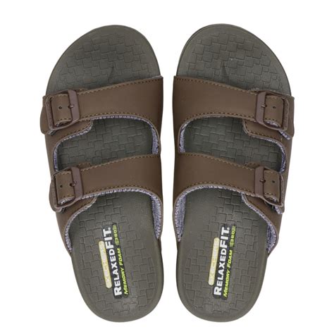 Skechers Relaxed Fit - Slippers voor heren - Bruin - Nelson.nl