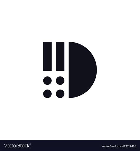 Logo letter d black and white Royalty Free Vector Image