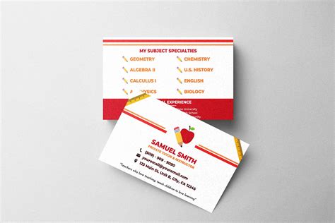 Business Card Template for Teachers and Private Tutors DIY Business Card Instant Download Canva ...