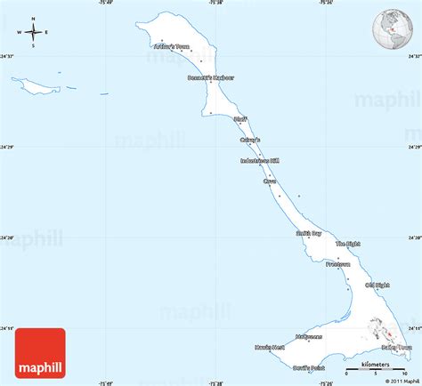 Classic Style Simple Map of Cat Island